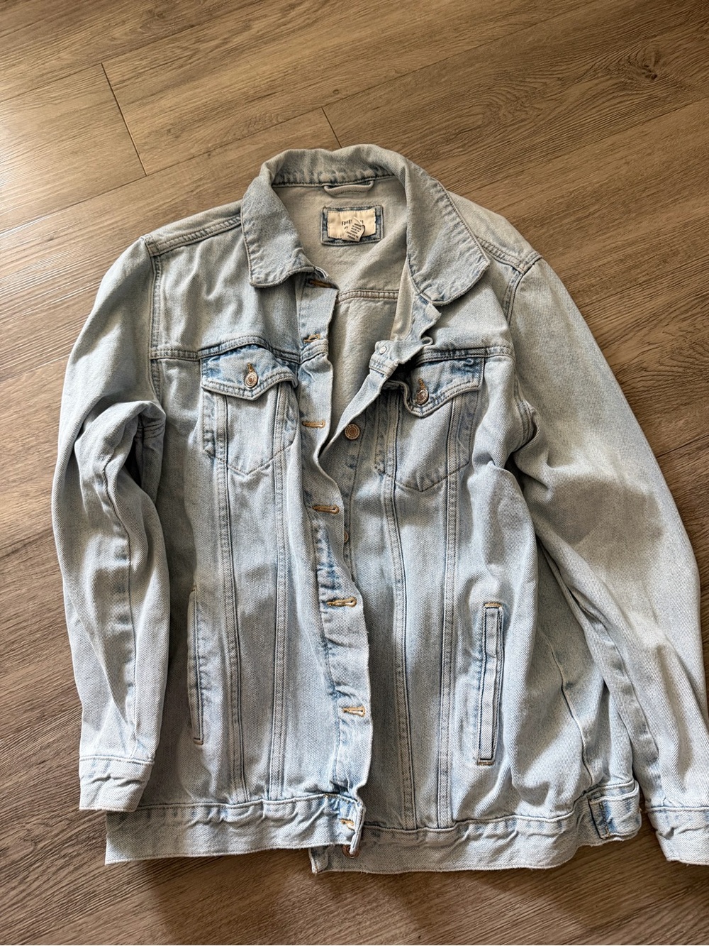 Forever 21 Light Blue Denim Jacket Label Detail